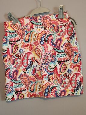 Talbots Pink Multi Paisley-Print Skirt